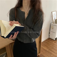 秋季新款舒适显瘦时尚百搭圆领坑条针织开衫，女装羊毛衫，恒恩羊绒