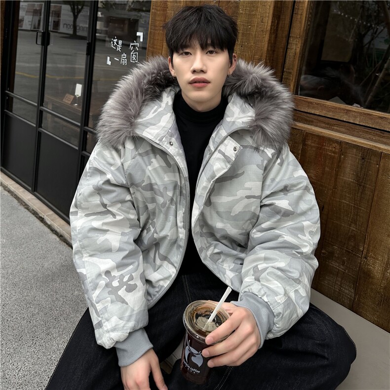 图迷彩加绒加厚棉衣外套男冬季重磅连帽棉服,男装棉衣,电商C307