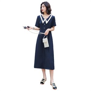 2021年夏季时尚潮流舒适简约个性中长款连衣裙图片