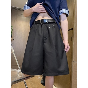 美式休闲西装短裤男夏季2025新款潮牌宽松阔腿五分裤KA343-P35图片