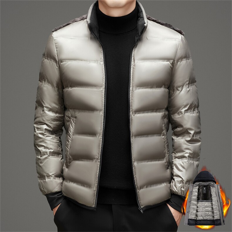90白鹅绒中老年羽绒服外套男士一衣三穿背部加绒羽绒服外套,男装羽绒服,钱塘723