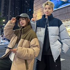 特批港风情侣夜景宽松时尚撞色立领棉衣MY2279P60控98，男装棉衣，电商A247