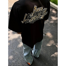 网图有货美式潮牌豹纹印花短袖t恤男女宽松半袖上衣A342-P28，男装T恤，星座1505