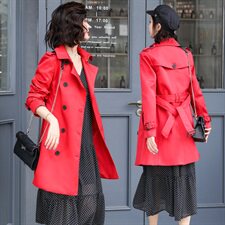风衣女士中长款2021秋冬季新款修身显瘦气质外套，女装风衣，冬木谷雨