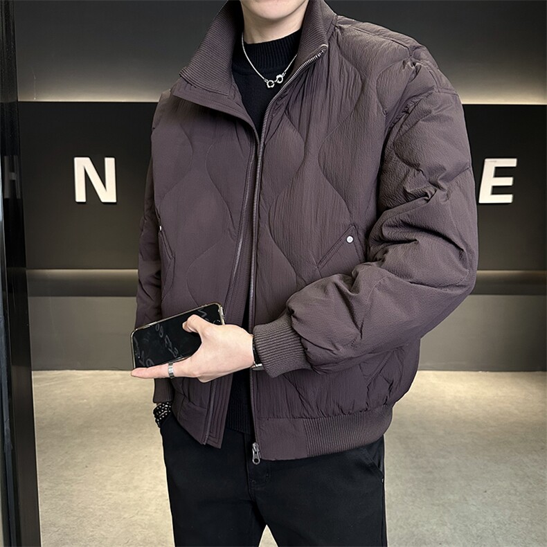 新标90绒2025设计师款简约休闲保暖立领羽绒服外套男6678-P240,男装羽绒服,电商A413