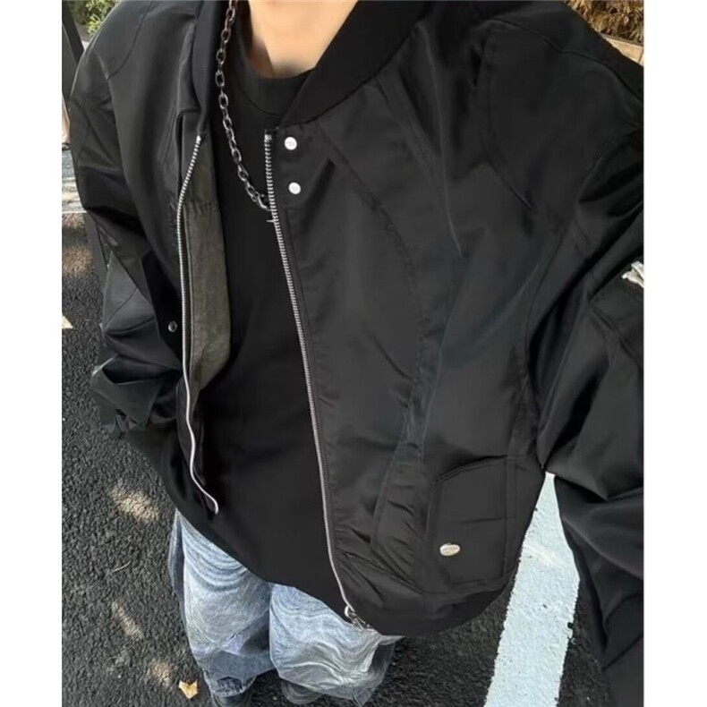 短宽廓形双面穿棒球服外套男款秋季小众宽松休闲飞行员夹克,男装夹克,星座506A