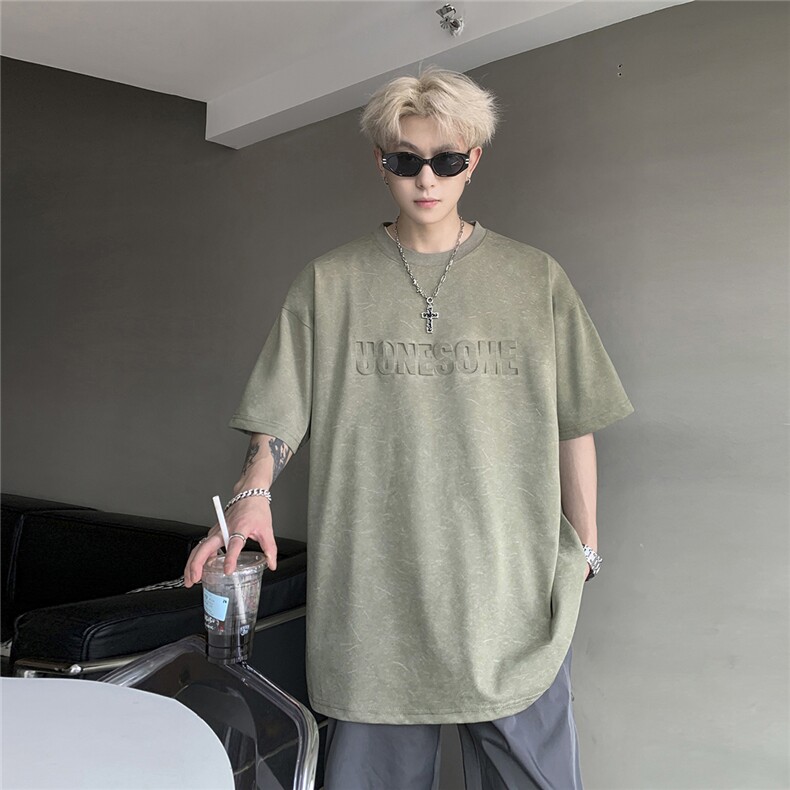 可独供视频250克重磅砂洗钢印天丝棉冰丝短袖T恤JF201-特P38控58,男装T恤,电商A422-1