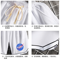 LQ64252-P19篮球夜跑运动短裤男大码宽松冰丝五分裤大裤衩网格，男装休闲裤，电商A040A