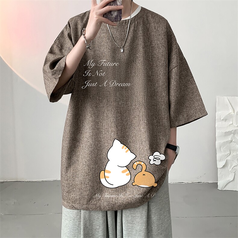 风复古亚麻短袖男棉麻t恤男半袖ZT71357-P35,男装T恤,电商A040