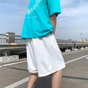 夏季休闲短裤男ins潮牌纯色简约撞色拼接DK79P25图片