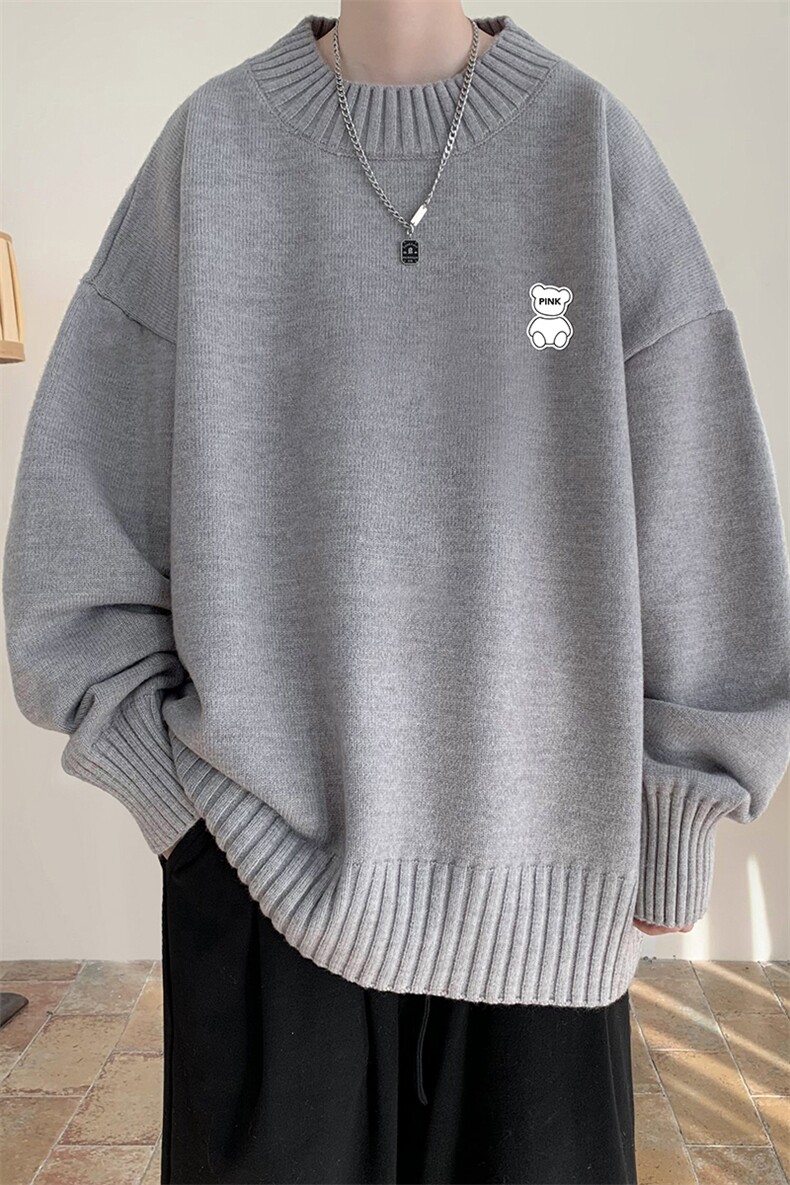 半高领毛衣男士大码针织衫男毛线衣男M18292-P45加绒款-P65,男装针织衫/毛衣,电商A040