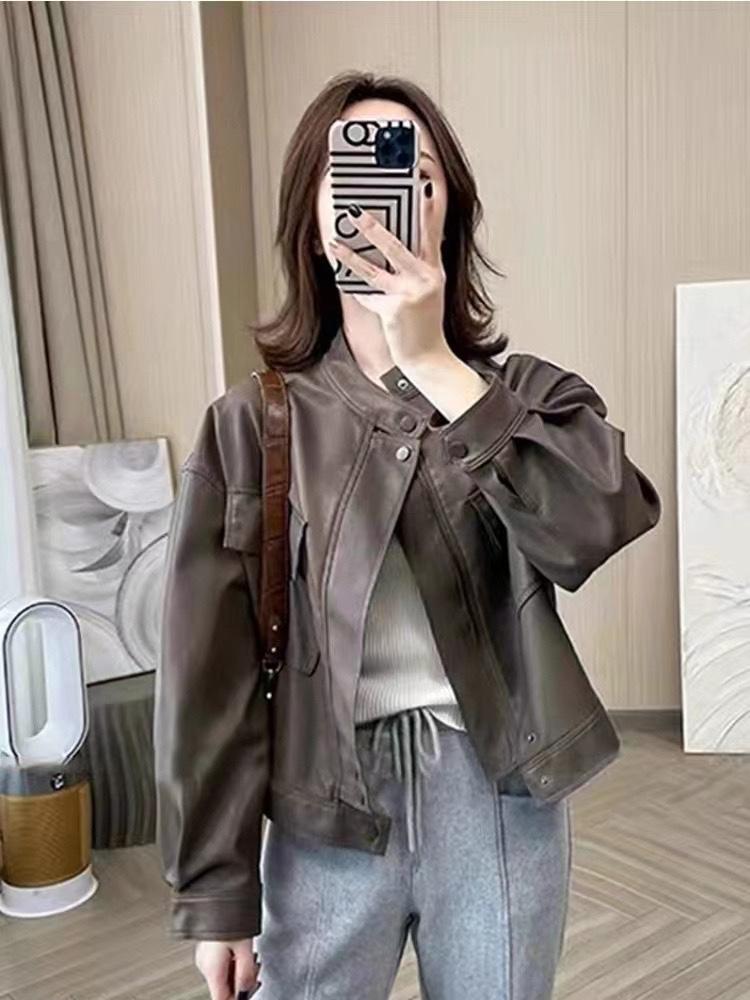 2022新款韩版时尚机车百搭皮衣外套,女装皮衣,L·H·X