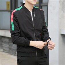 夹克男薄款春秋季新款宽松休闲印花立领中年男士爸爸装外套潮，男装夹克，电商B212（原钱塘6029）