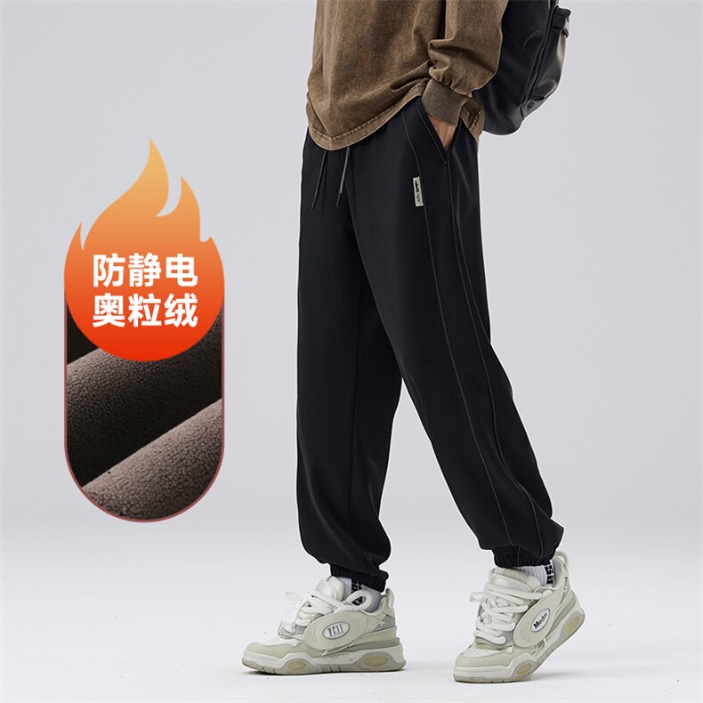 A178-16883AP80秋冬季加绒束脚裤弹力休闲卫裤,男装休闲裤,电商A178-1
