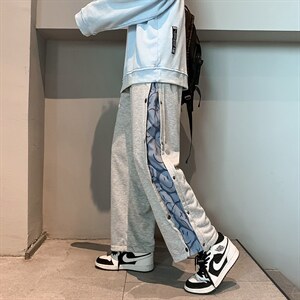 夏季韩版潮流排扣百搭宽松抽绳束脚休闲裤港风潮牌卫裤 K996-P35图片