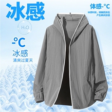 连帽薄款冰丝防晒衣外套男夏季防紫外线休闲男装纯色Q5519-特P30，男装防晒衣，星座610（原A335）