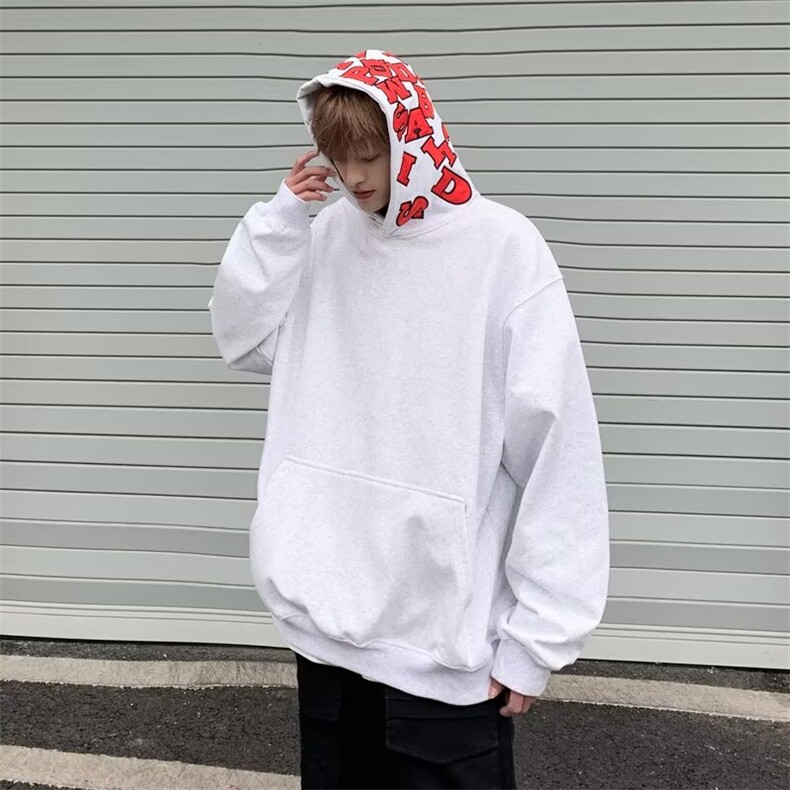 卫衣男连帽春秋季港风宽松潮牌字母印花百搭外套W011-P40,女装短外套,星座308B-2