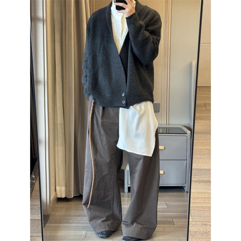 【有货】V领针织开衫外套男款慵懒风道袍毛衣5518LL-特P55,男装针织衫/毛衣,星座1007（原301D）