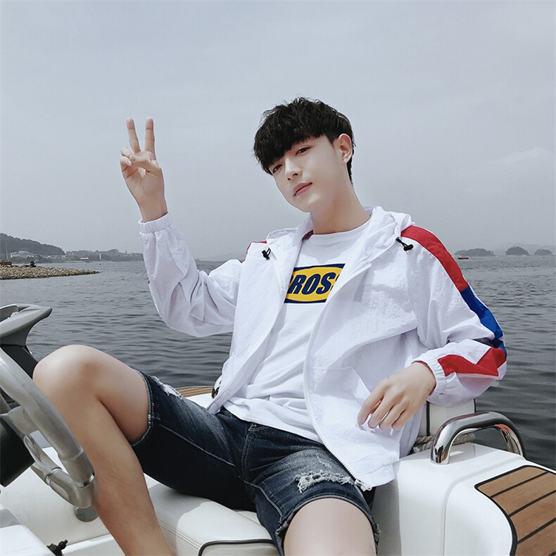 2021夏季外套男韩版青少年薄款防晒衣夹克防晒服619-P48图片