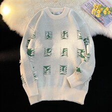M6122/P70秋冬港风毛毯平铺毛衣撞色个性毛衣男女针织衫上衣毛衫，男装针织衫/毛衣，电商A141