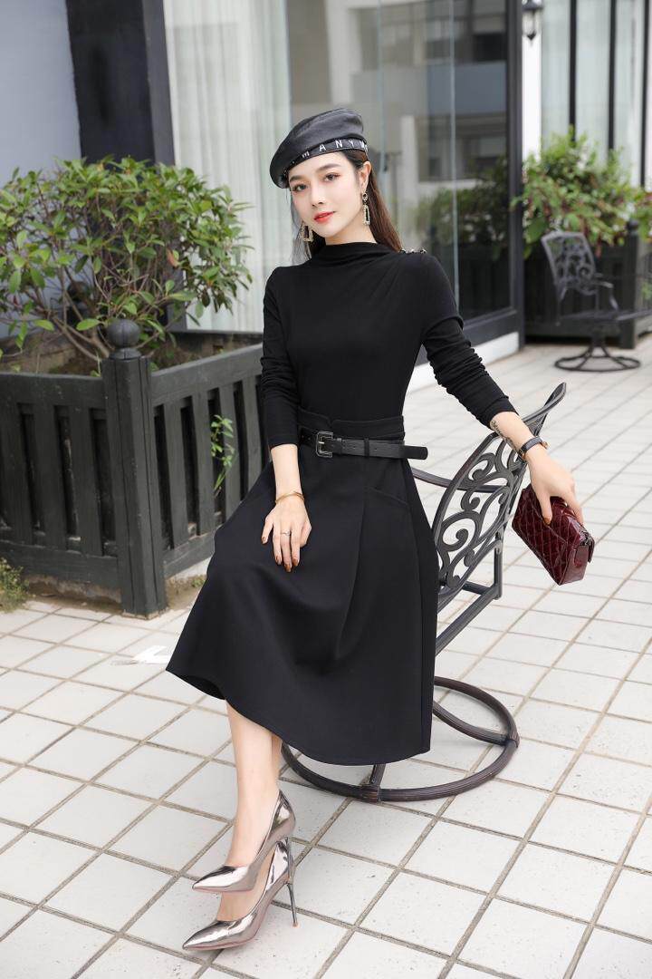 现货-假两件内搭连衣裙，女装连衣裙，依歌贝诺