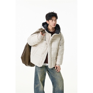 90%绒新标有报告连帽韩版宽松羽绒服上衣Y986/P350 现货图片