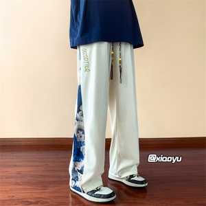 XZ616 早秋季新款风刺绣拼接休闲裤 TY914 M-5XL P45控58图片