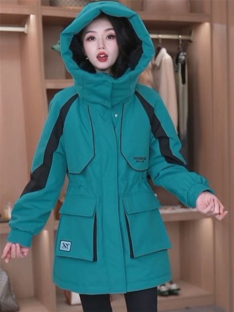 （现货）新款高级感可拆卸连帽外套三防加厚冲锋衣派克服大衣女,女装派克服,韩蔻秀