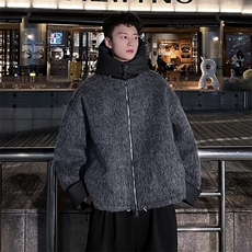 2025秋冬原创可拆卸加厚连帽纯色棉衣男外套A071-Y58-P138，男装棉衣，电商A071