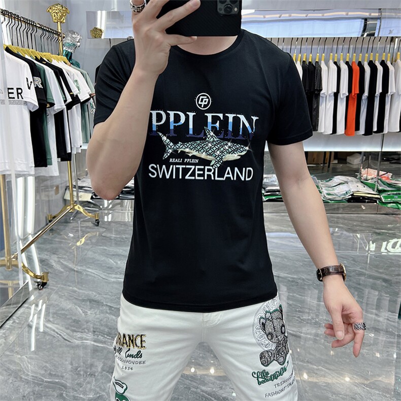 新款时尚高端精品欧货夏季男T恤短袖潮流抖音A227B-A-720-P45,男装T恤,电商A227B（原钱塘4066-1）