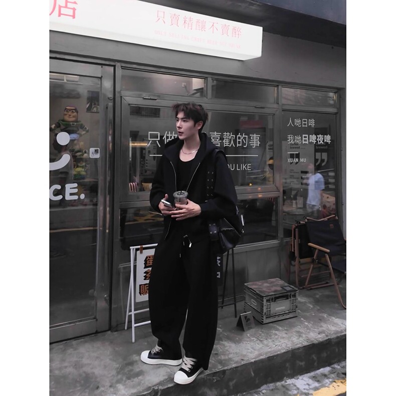 重磅拉链开衫卫衣男春秋款韩版宽松运动休闲上衣连帽衫外套,女装短外套,星座218-8