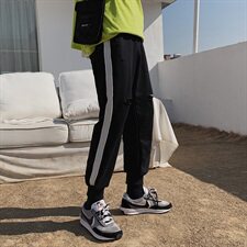 春季新品破洞休闲裤男女韩版长裤运动束脚裤子chic风T，男装休闲裤，电商A102B