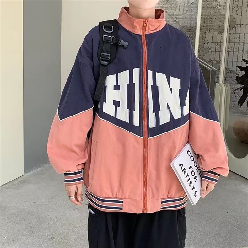 拼色棒球服外套男春秋季潮牌ins休闲上衣J7218P40,男装夹克,星座1116-2