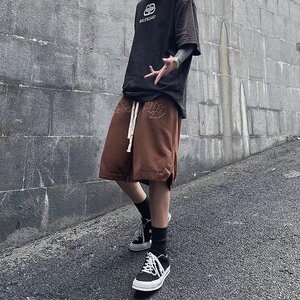 2023夏季字母刺绣运动短裤男潮牌宽松休闲五分卫裤DK0336-P30图片