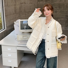 【现货主推】休闲时髦宽松小香风外套2C372-9052-P165控228，女装短外套，2C372