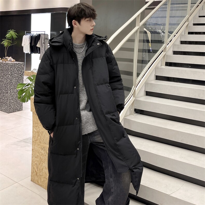 情侣羽绒服男冬季新款港风宽松连帽长款保暖外套YR921-P190，男装羽绒服，星座214-3