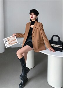 【现货】 春装新款 韩版休闲纯色西装图片