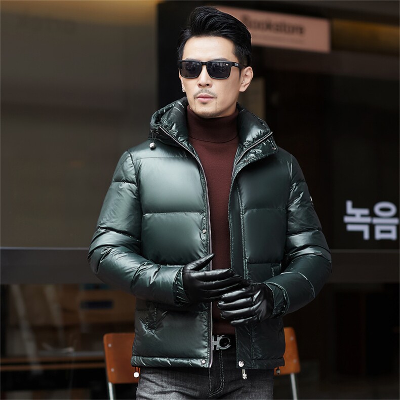 ZMS-M8833新款冬季男士白鸭绒羽绒服连帽保暖外套修身大衣图片