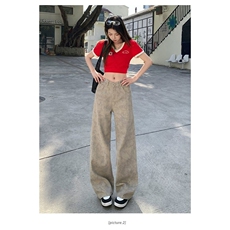 高街做旧脏脏牛仔裤女2025年新款夏季小众高腰扎染宽松显瘦阔腿裤，男装牛仔裤，星座1210-1
