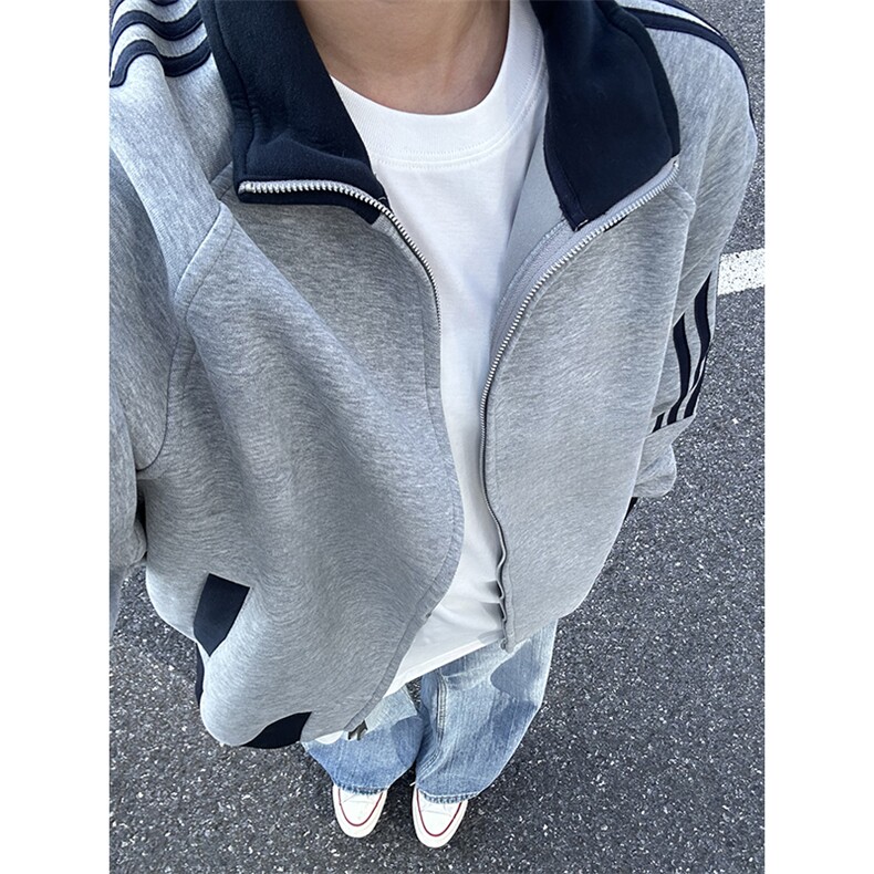 抖音得物高品质美式高街重磅结构设计拼接织带立领卫衣外套CM42，男装卫衣，电商A486