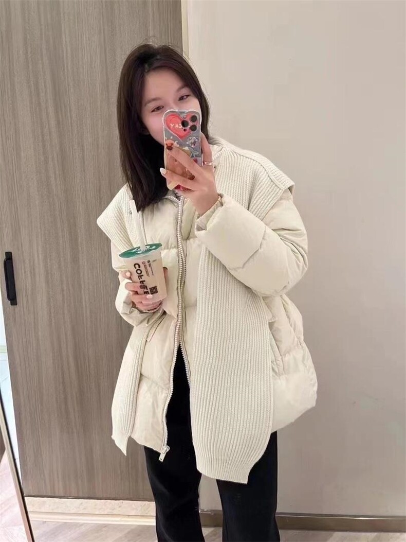 韩版带帽可推卸羽绒服，女装羽绒服，玩美