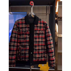 (网图)50白鸭绒轻奢格纹时尚复古百搭棉服313B-KL02羽绒-P180，男装棉衣，星座313B