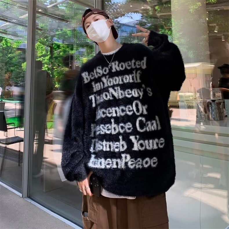 潮美式字母印花毛衣男女秋冬季街头ins潮HMY237P53,男装针织衫/毛衣,星座1116-2