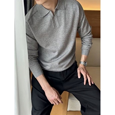 慵懒风纯色V领纯色毛衣针织衫1218-P70，男装针织衫/毛衣，星座1012-1