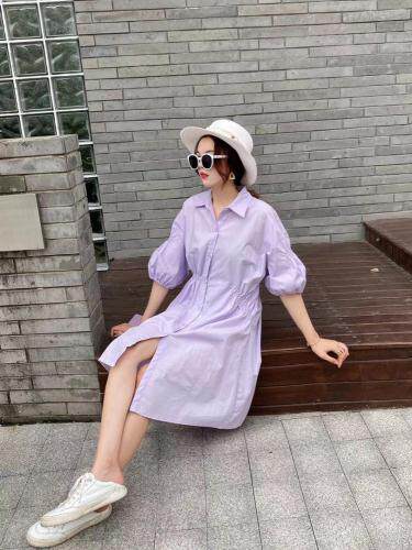 ［爱美欧］夏季新款收腰版衬衫连衣裙，女装衬衫，爱美欧