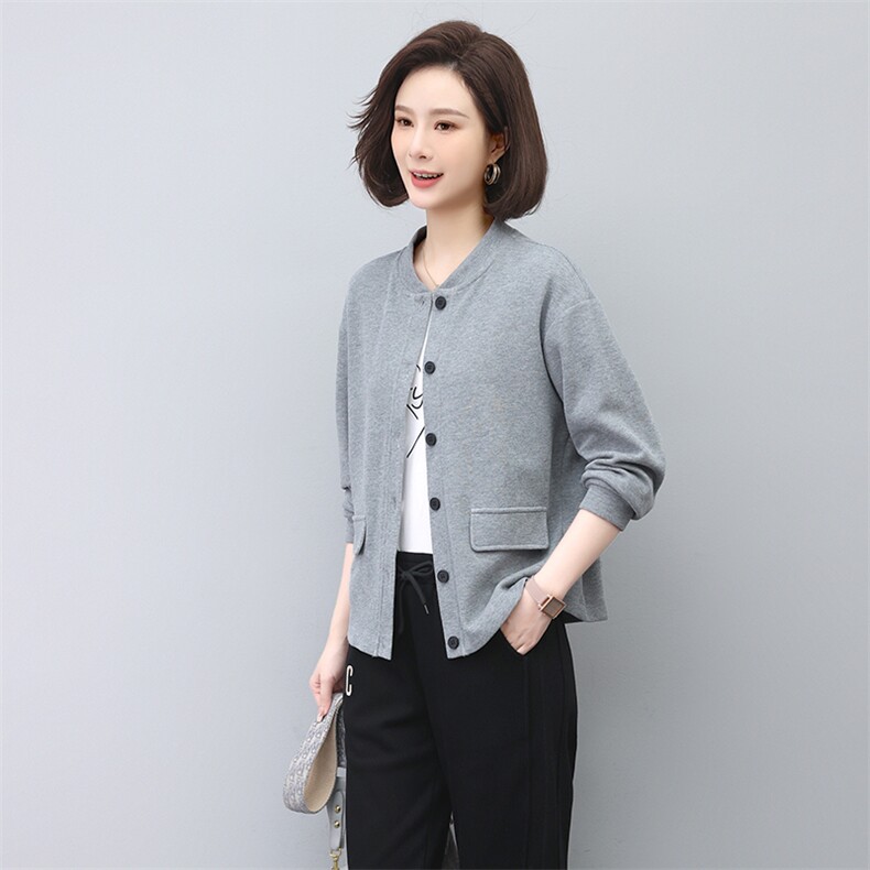 卫衣开衫外套女春秋2025年新款大码宽松显瘦中年妈妈薄款休闲上衣,女装卫衣/绒衫,独衣靓