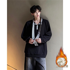 现货WY10145-特P48加绒P55秋冬设计感宽松大码卫衣男上衣外套，女装短外套，电商A059