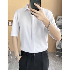 百搭新款慵懒无品牌时尚衬衫男短袖夏季抗皱免烫薄款宽松CC58，男装T恤，星座1116A（原606A-3）