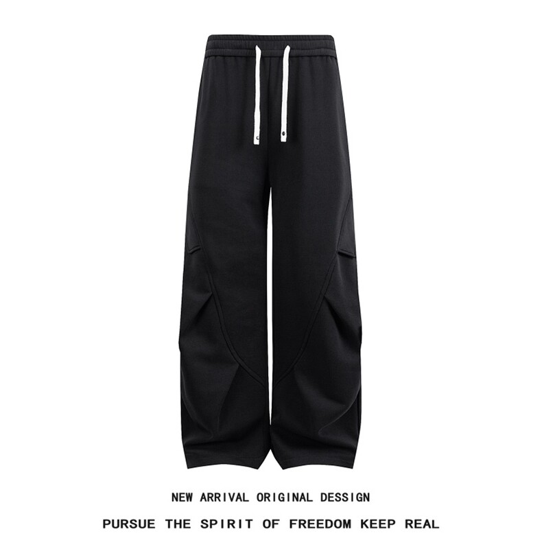 K5072/P50秋装新款褶皱卫裤男休闲裤大码宽松百搭直筒裤长裤子,男装休闲裤,电商A141