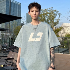 ！2026夏季新款男士发泡立体印花潮牌碎花短袖T2530特P28，男装T恤，电商B220